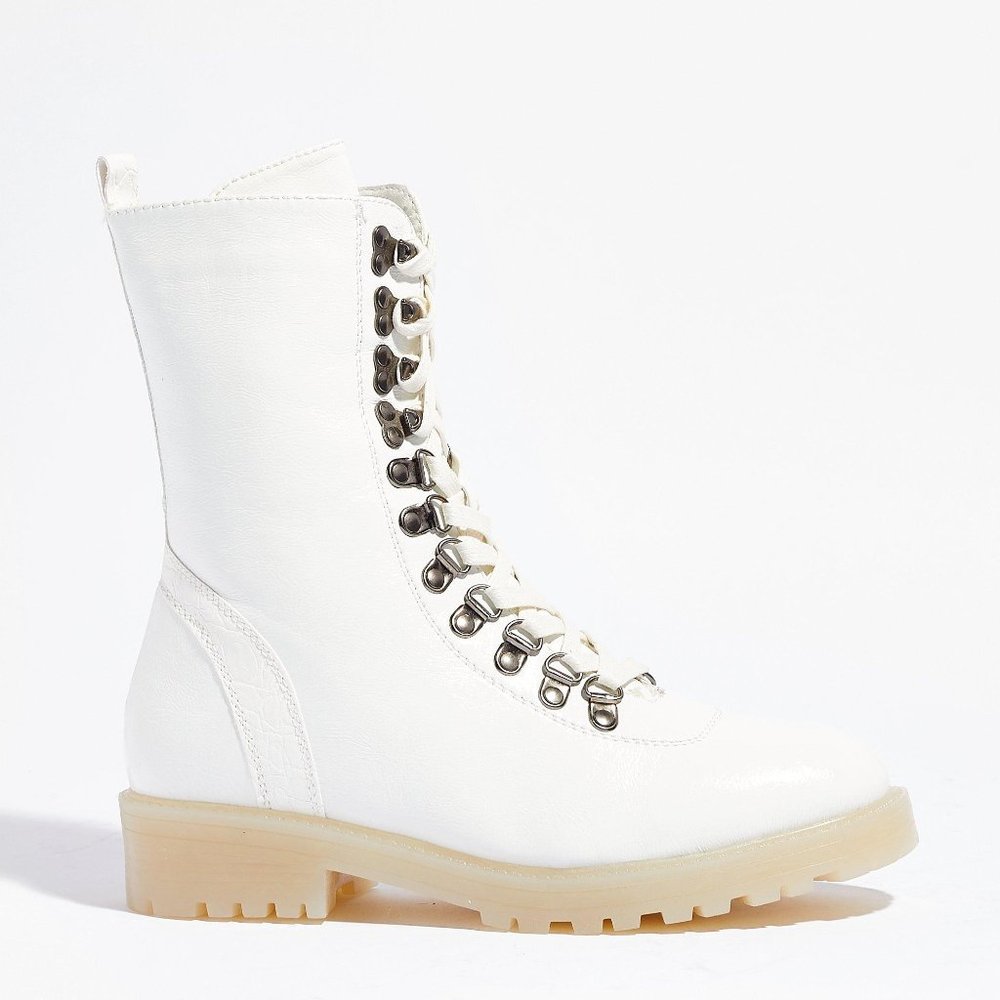 On Your Hike-R Faux Leather Lace-Up Boots